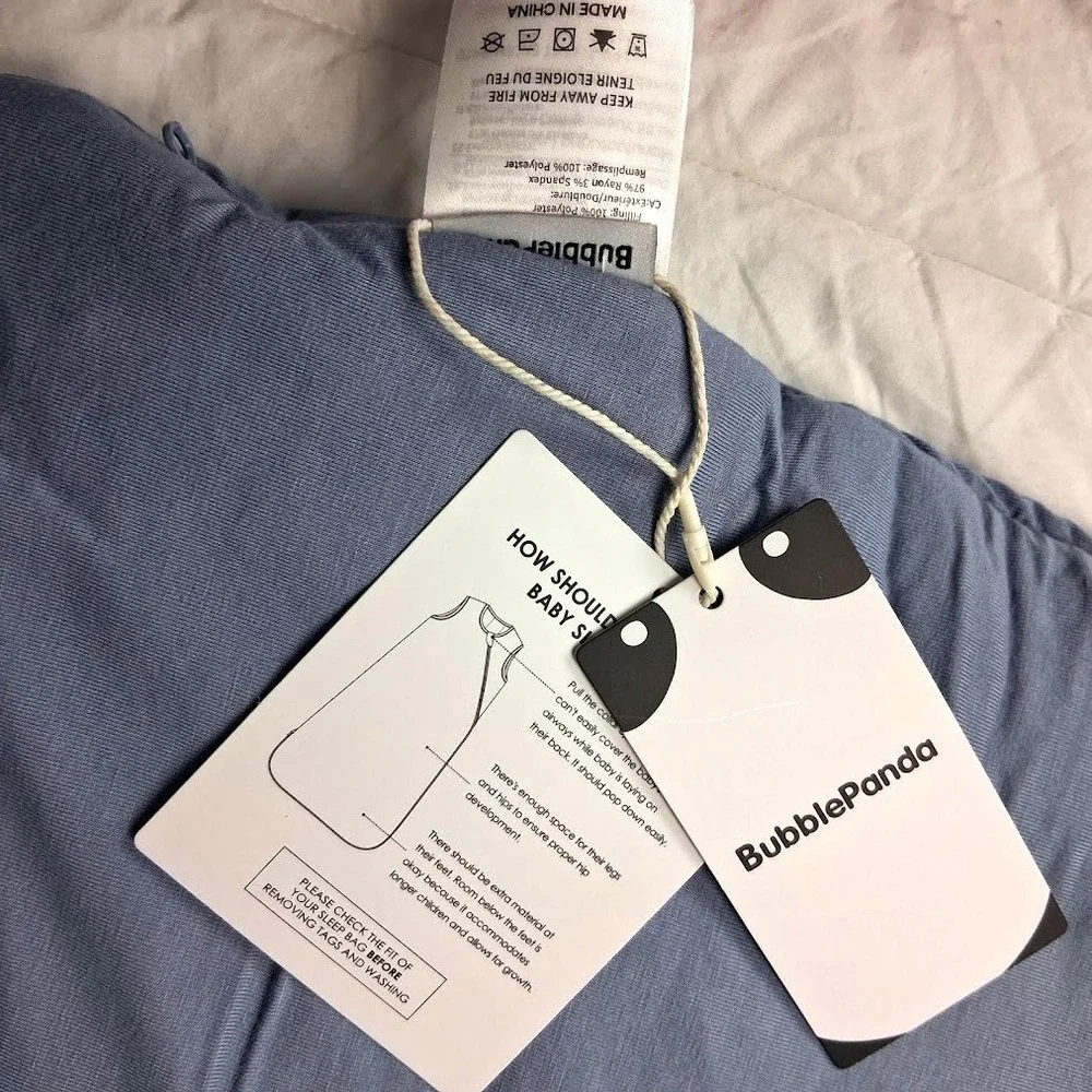 BubblePanda Blue 2.5 Tog Bamboo 7-18 lbs Rayon Bamboo Sleepsack Unisex NEW Small